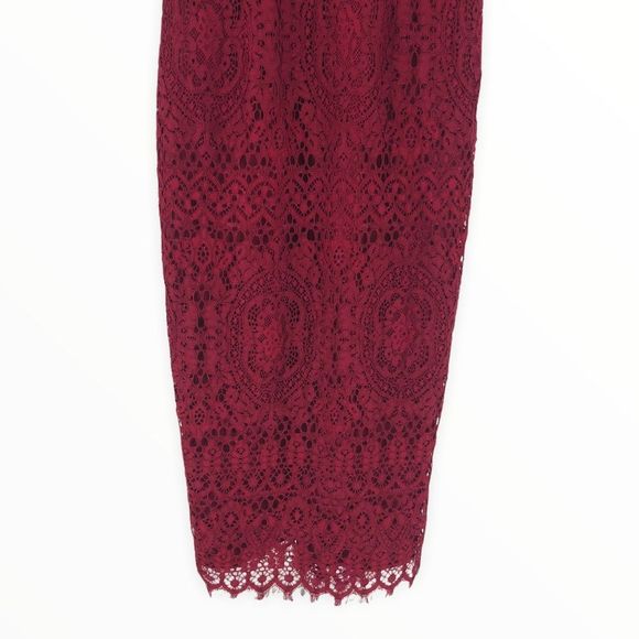 ASOS Petite Lace Inset Cami Strap Midi Pencil Dress Burgundy NWT size 2P - Picture 6 of 13